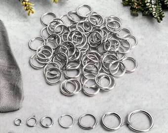 1-10mm Premium Silver Plated Brass Stainless Steel Open Jump Rings Round Split Rings Clasp Connectors Ideal for DIY Jewelry Making Findings