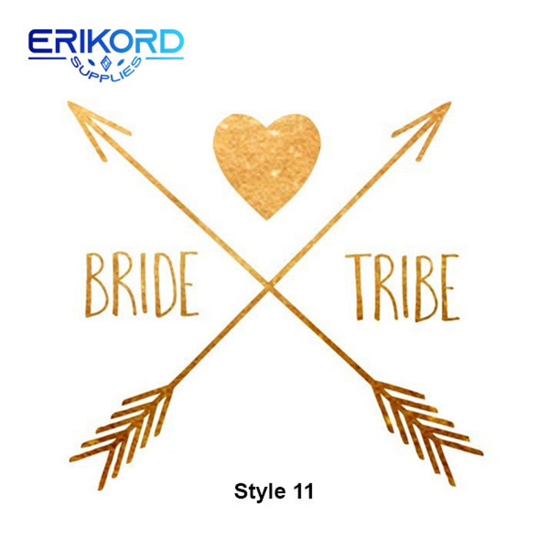 10pcs Team Bride Tribe Golden Tattoo Stickers Bachelorette Hen Party ...