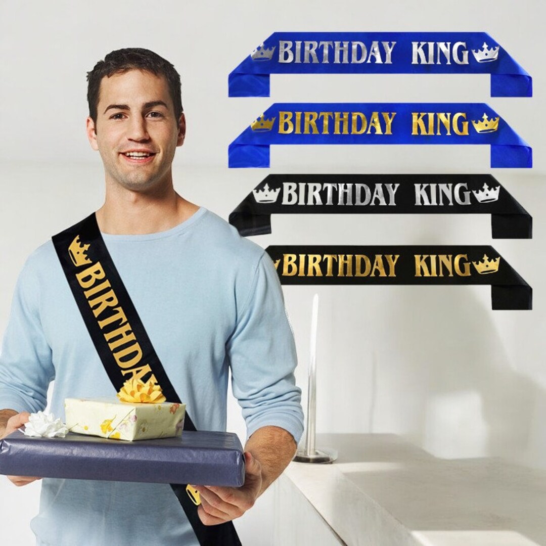 Birthday King Sash 18th 20th 30th 40th 50th 60th Black Blue Birthday ...