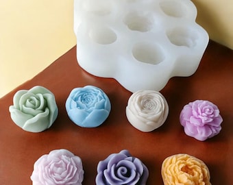 Stampo in Silicone per Candele Profumate a Forma di Rosa, Ornamenti in Gesso 2D, Stampo per Cioccolato e Torte a Forma di Rosa