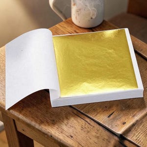 Láminas de pan de oro 100/500, copos de dorado para manualidades, decoración de paredes y artesanías