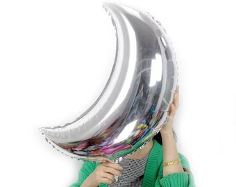 2 PACK!!  36 inch Moon Balloon Foil Balloons Birthday Holiday Party Wedding Decor Crescent Balloon Half Moon Balloons Outdoor Party DIY