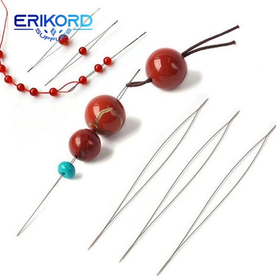 6 Sizes Big Eye Beading Needles Set for Seed Beads Jewellery Making Hand  Sewing Needles with