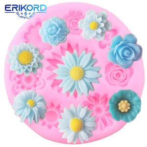 11 Pcs Mother's Day Fondant Mold Set, 3D Mom , I Love You Rose Tulip Candy Chocolate Mold Gift Making For Cupcake Cookie Decorating And Mother S Day Diy Candy