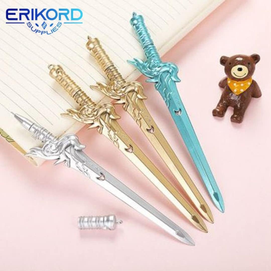 1pc Sword Pen 0.5mm Creative Stationery Sword Gel Pens Black School Office  Supplies Chinese Style Vintage Weapons Writing Pens Gifts DIY 