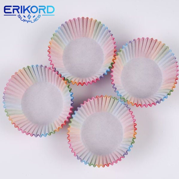 100 Pirottini Per Cupcake Arcobaleno – Multicolore, Monouso, Diametro 5 Cm (Fondo), Carta Alimentare - 3