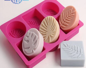 Runde und quadratische Blatt Silikonform DIY Kerze Handgemachte Seifenherstellung Zubehör Kuchenbackwerkzeuge Harz Ton Seife Wachs Fondantform Kuchenwerkzeuge