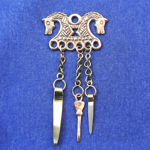 Viking Grooming Tools - Twisted Bronze Loop or Double Horse Head