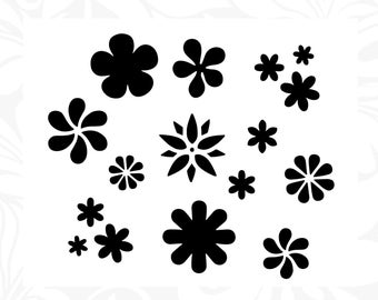 Flower Power  Stencil Template Scrapbooking Art Card Making