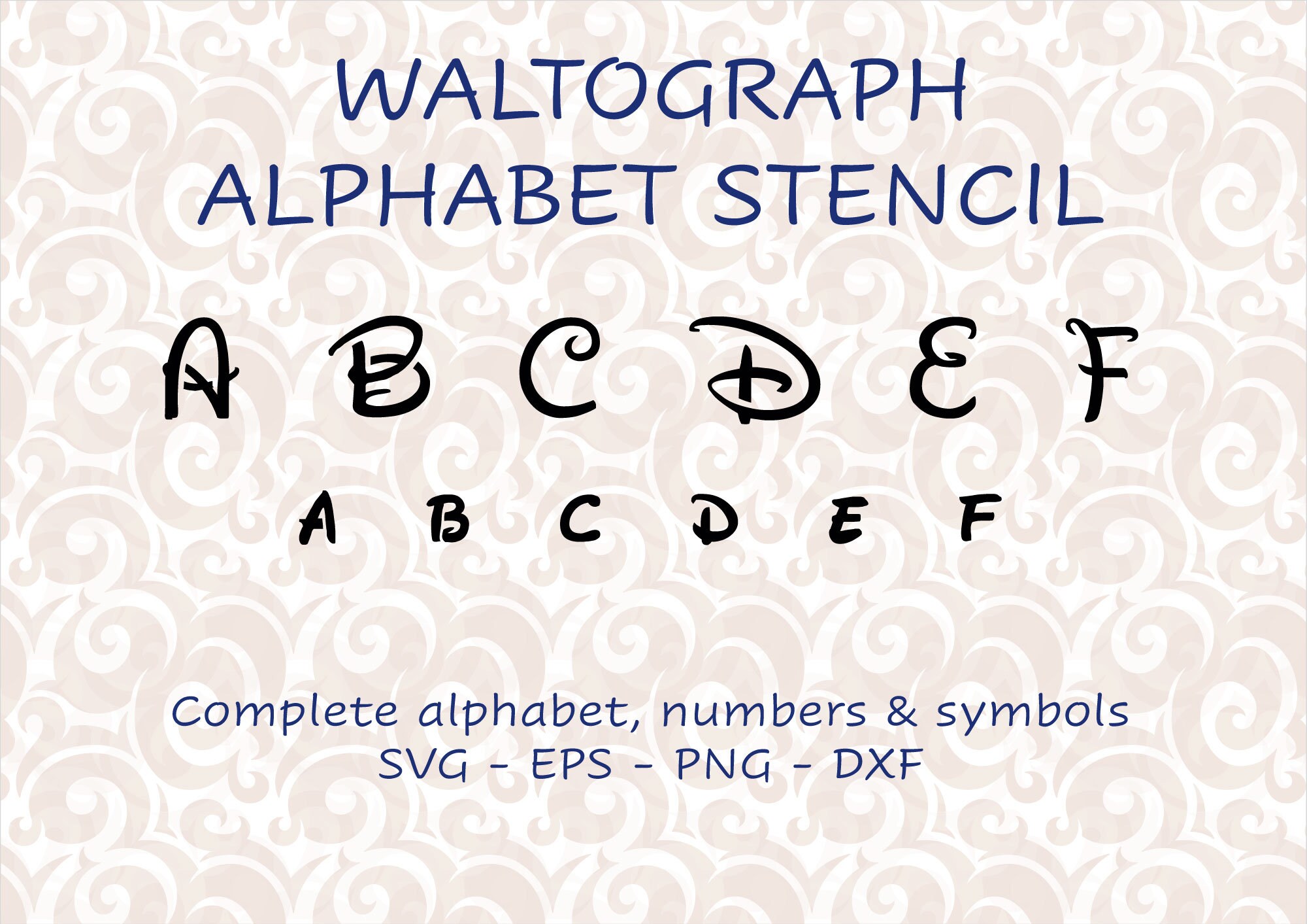 Waltograph Font Alphabet & Numbers 3-Pc. Set - Silicone Mold –