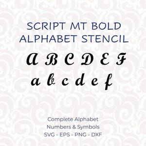 Druckbare Alphabet Schablonen, Digitale Buchstaben Schablonen SVG für Cricut und Laserschneiden, Monogramm Schriftart, PNG & DXF
