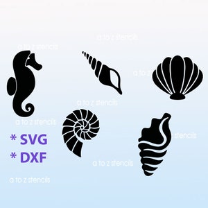Digital stencil Sea shells template ocean theme SVG PNG DXF Jpeg Clipart Cricut Silhouette instant download