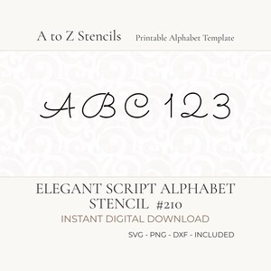 Plantilla itálica reutilizable, descarga digital, plantilla vectorial lista para impresora láser, letras imprimibles, conjunto completo de alfabeto en formato PNG, SVG y DXF.