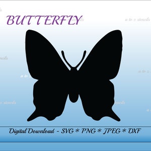 Digital stencil butterfly template SVG PNG DXF Jpeg Clipart Cricut Silhouette instant download