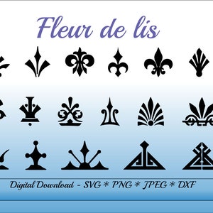 デジタルステンシル フルール・ド・リス テンプレート SVG PNG DXF Jpeg クリップアート Cricut シルエット 即時ダウンロード
