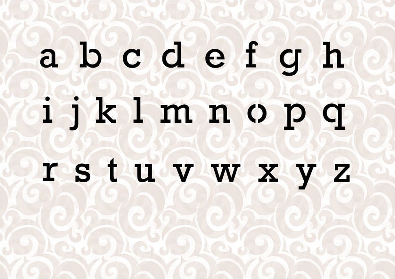 Puede incluir: Letras del alfabeto en blanco y negro en una fuente de m&aacute;quina de escribir sobre un fondo blanco con un patr&oacute;n de espiral.