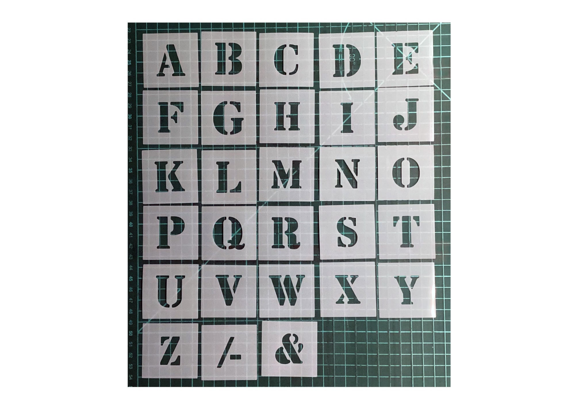 Alphabet Stencils - Reusable Stencil 001 A-Z Letters 4 sizes - Vict Uppet  Case letters FREE Shipping on 35.00 or more!