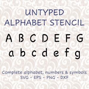 Breite moderne Buchstabe vektor Schablone komplettes Alphabet Groß-/Kleinbuchstaben, Zahlen & Symbole svg png dxf und eps digitale Dateien #226