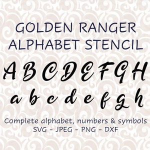 Moderne kursive Buchstabe Vektor Schablone mit komplettem Alphabet Groß-/Kleinbuchstaben, Zahlen & Symbolen - svg png dxf eps digitale Dateien #205