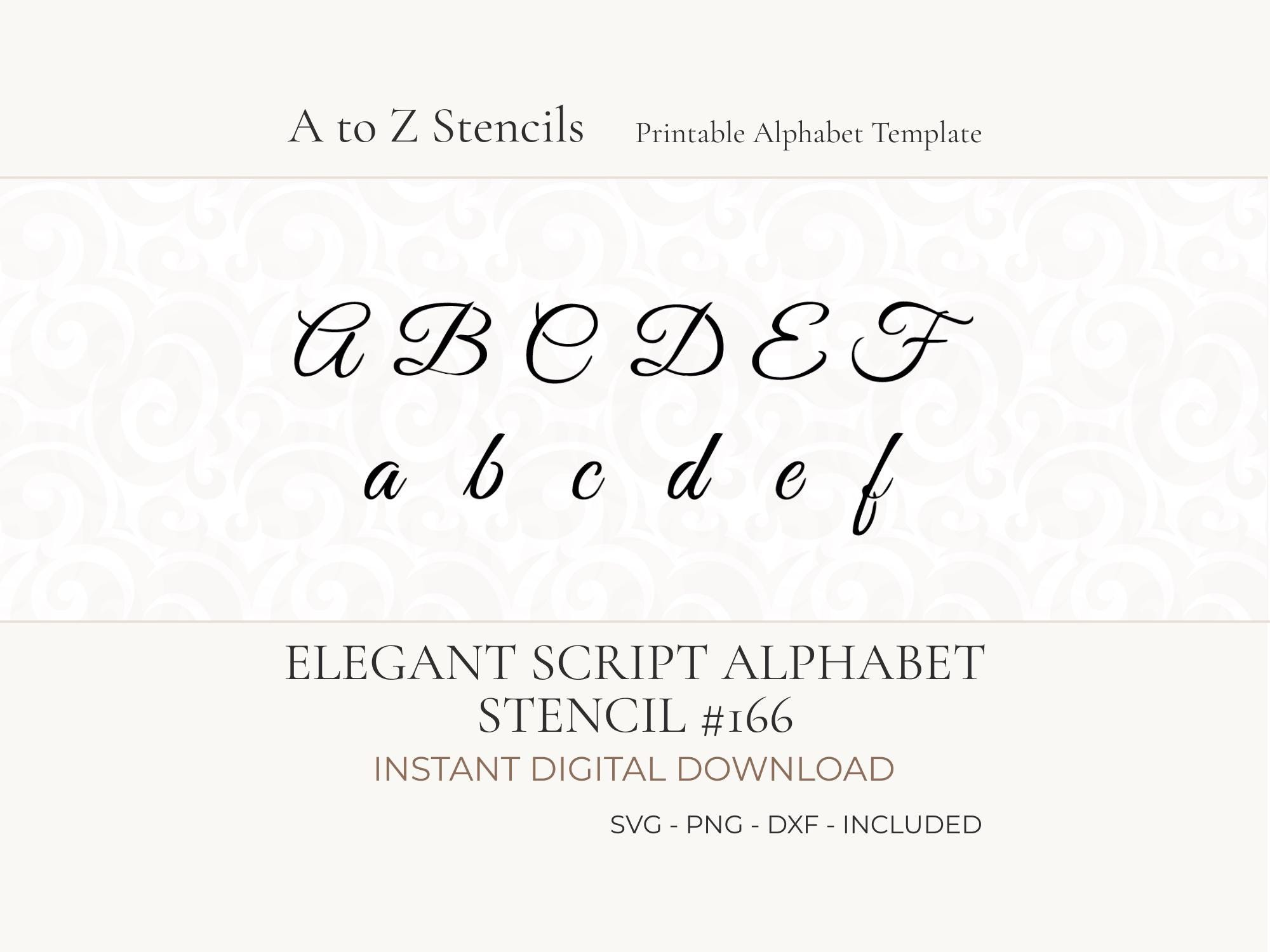 Script Alphabet Stencils