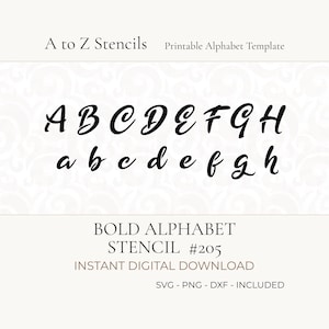 Pogrubiony, kursywny szablon wielokrotnego użytku, elegancki, cyfrowy do pobrania, szablon wektorowy, gotowy do druku laserowego, litery, kompletny zestaw alfabetu, png, svg, dxf
