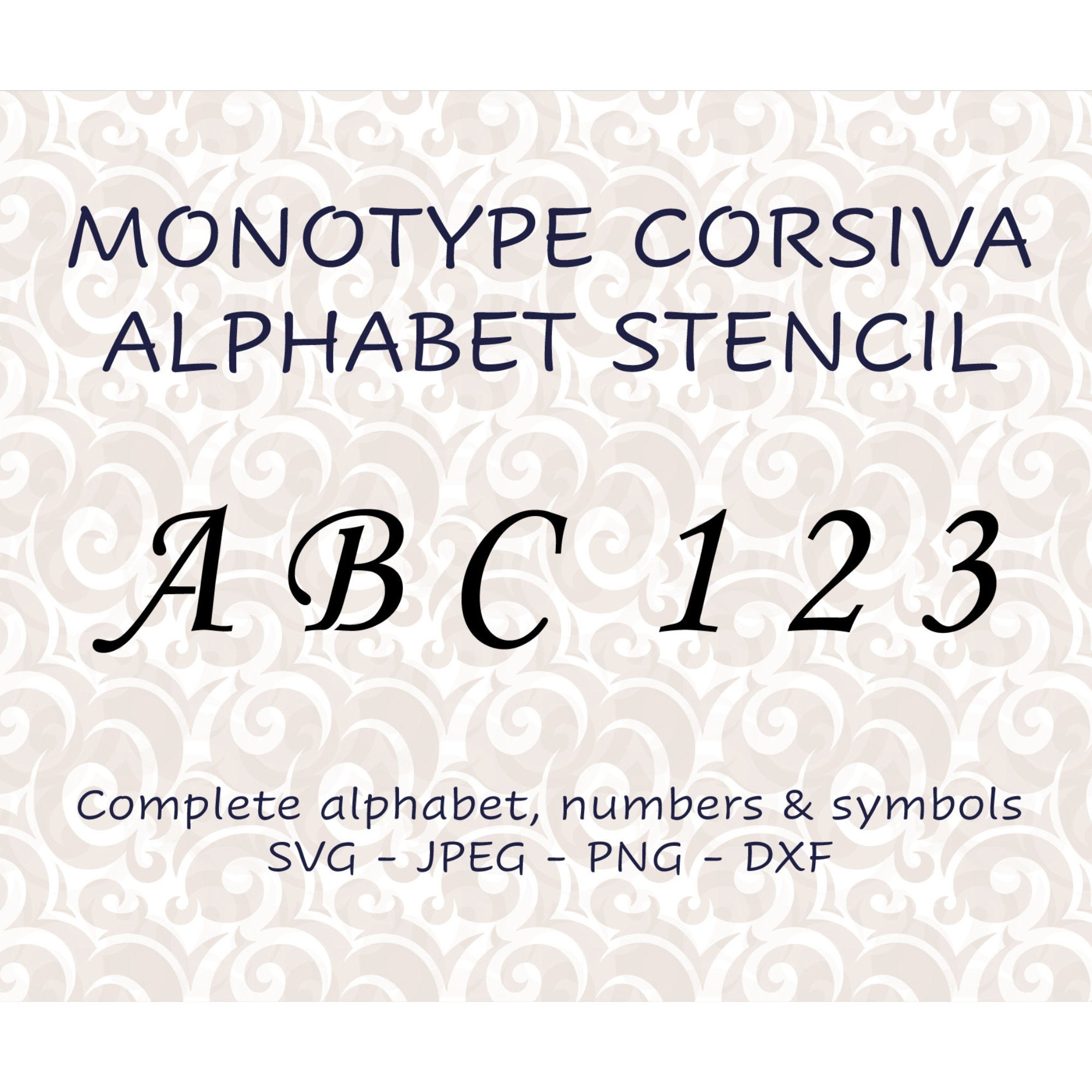 2 Corsiva Script Letter Stencil Calligraphy Stencils Alphabet