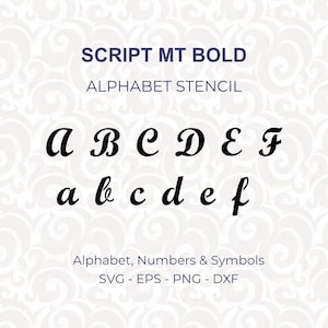 Printable Alphabet Stencils, Digital Letter Stencils SVG for Cricut and Laser Cutting, Monogram Font, PNG & DXF