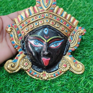 Goddess Kali Durga Wall Hanging Mask Statue Divine Protection Figure