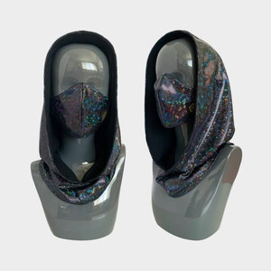 Festival Hood | Face Mask | Rave Mask | Rave Hood | Fashion Mask | Glitter Hood Mask | Iridescent Face Mask | Hood Mask | Face Hood