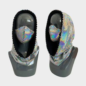 Sequin Festival Hood | Reversible Festival Hood | Rave Mask | Rave Hood | Face Mask | Festival Hood | Ninja Hood | Hood Mask | Face Hood