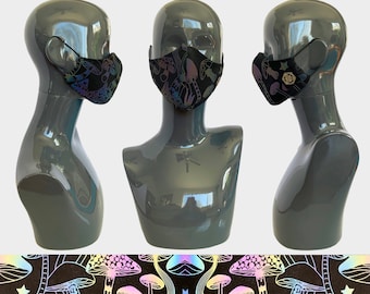 Reflective Face Mask | Reusable Face Mask | Rave Mask | Face Mask | Adjustable Face Mask | Dust Mask | Festival Mask | Washable | Rainbow