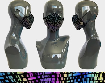 Rainbow Face Mask | Rave Mask | Mouth Mask | Adjustable | Dust Mask | Festival Mask | Rainbow | Glow |