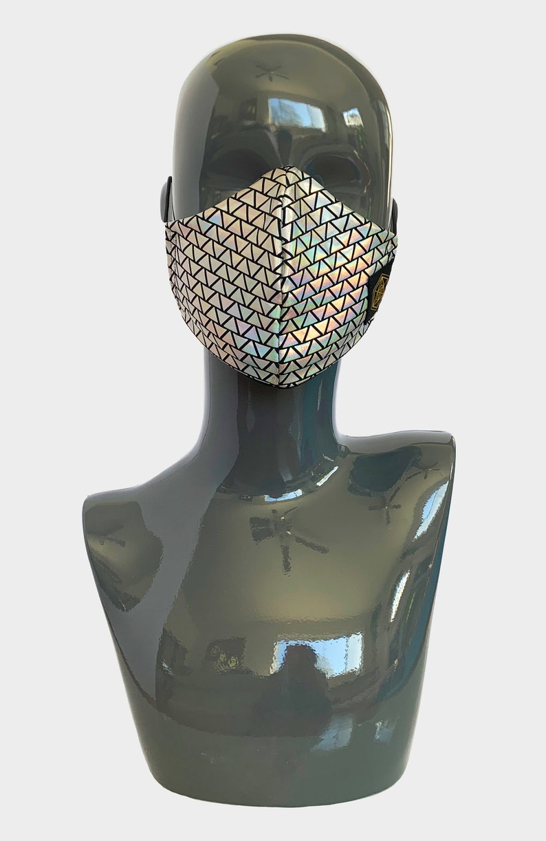 Holographic Face Mask | Geometric Mask | Reusable Face Mask | Fabric ...