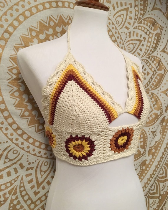 crochet sunflower top