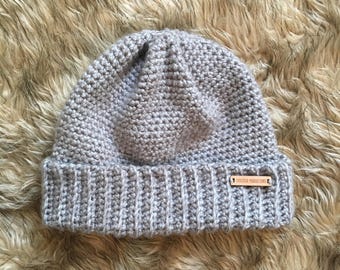 Gray Winter Beanie | Fisherman Hat | Fisherman Beanie | Winter Hat | Crochet Beanie | Beanie | Winter Hat | cuffed Beanie