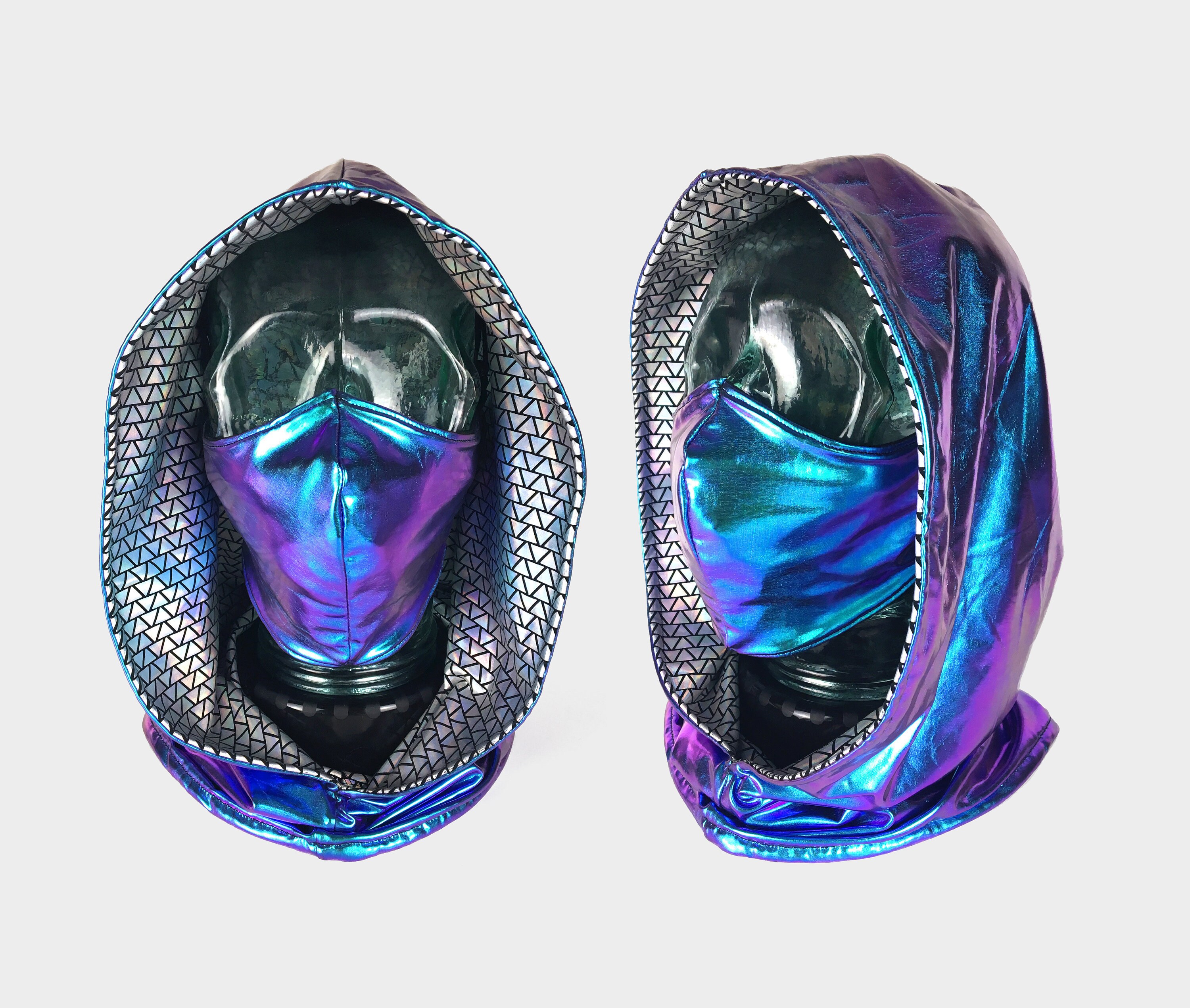Reversible Festival Hood Face Mask Rave Mask Rave Hood Etsy