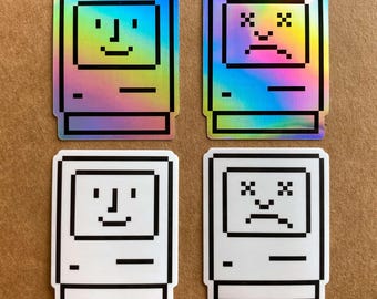 Happy Mac & Sad Mac Sticker Set
