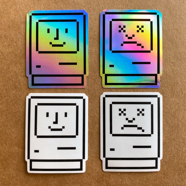 Happy Mac / Sad Mac Vinyl Sticker Set