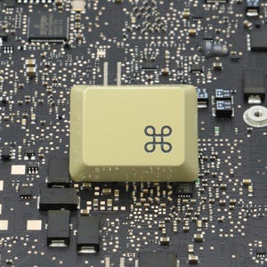 Beige Command Key Pin (3D)