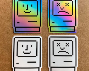 Happy Mac & Sad Mac Sticker Set