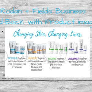 Rodan + Fields Business Card Back with Product Images