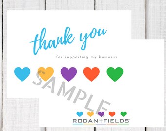 AUSTRALIA***- Rodan and Fields - Thank You Card - Simple Hearts - Digital File - Print Yourself