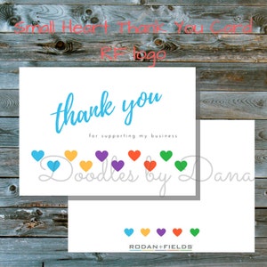 Rodan und Felder Dankeskarte druckbare -kleine Herzen RF Logo - Instant Download