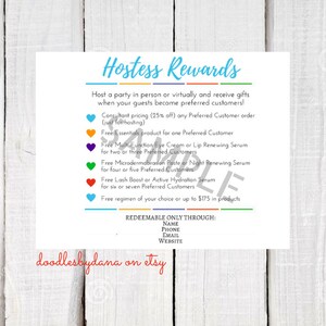 Rodan and Fields Hostess Rewards - Digital File - Printable - Customize - Rodan & Fields