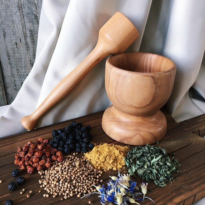 Wooden Mortar and Pestle Set Kitchen pestle Kitchen Decor Etsy