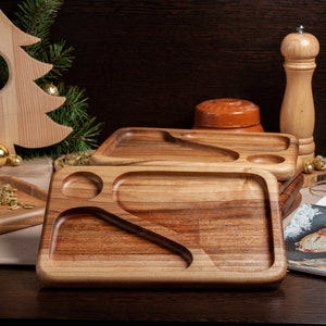 Wooden Plate, Board for Steak, Wooden divided plate, Wooden Snack Plate, Wooden Dish, Wooden Serving Plate, Ceese plate, Gift for Him
