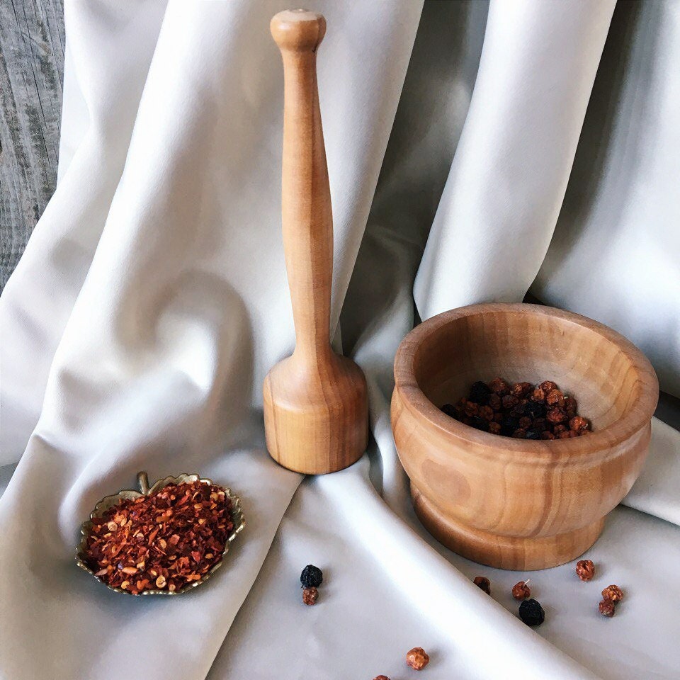 Mortier Et Pilon 2 En 1 - Ustensile Cuisine Pour Écraser Herbes, Épices, Café, 11cm