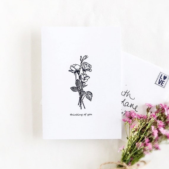 Details about   Thinking Of You Floral For Her Blank Greeting Note Card 