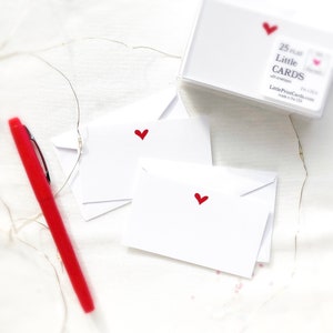 heart mini note card set with envelopes boxed