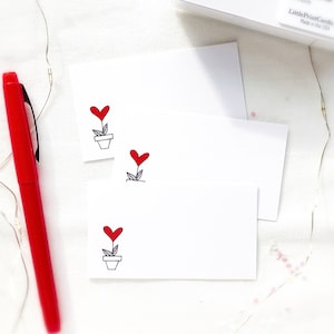 red heart grow love mini note card set with envelopes boxed